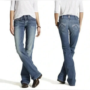 Ariat R.E.A.L. Mid Rise Whipstitch Bootcut  Rainstorm